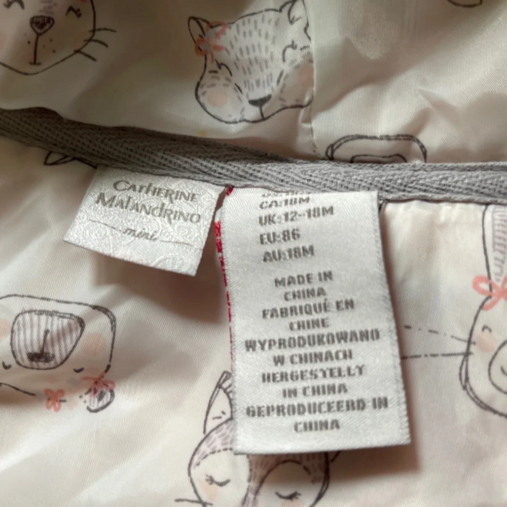 Catherine Malandrino Mini Pink Girls Faux Fur Bear Ears Bunny Tail Vest size 18M
